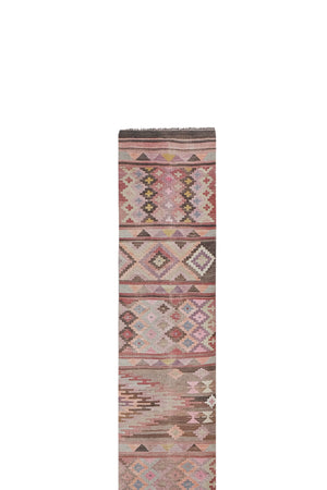 Vintage Turkish Kilim Runner 2'4'' x 22'10''