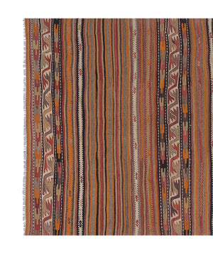 Vintage Turkish Kilim Rug 5'5'' x 12'1''