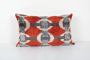 Silk Ikat Velvet Pillow Cover | 16'' x 26''