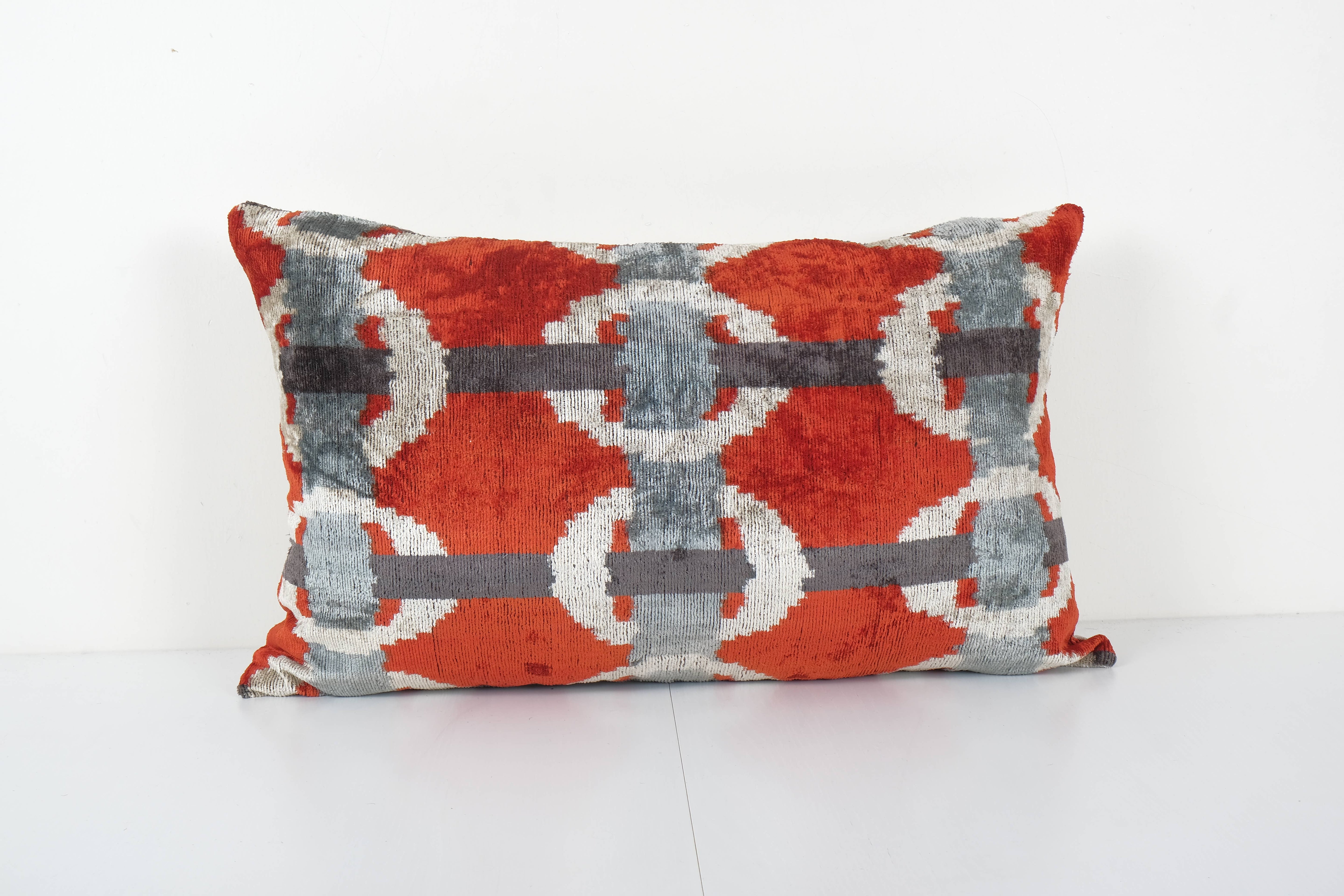 Silk Ikat Velvet Pillow Cover | 16'' x 26''
