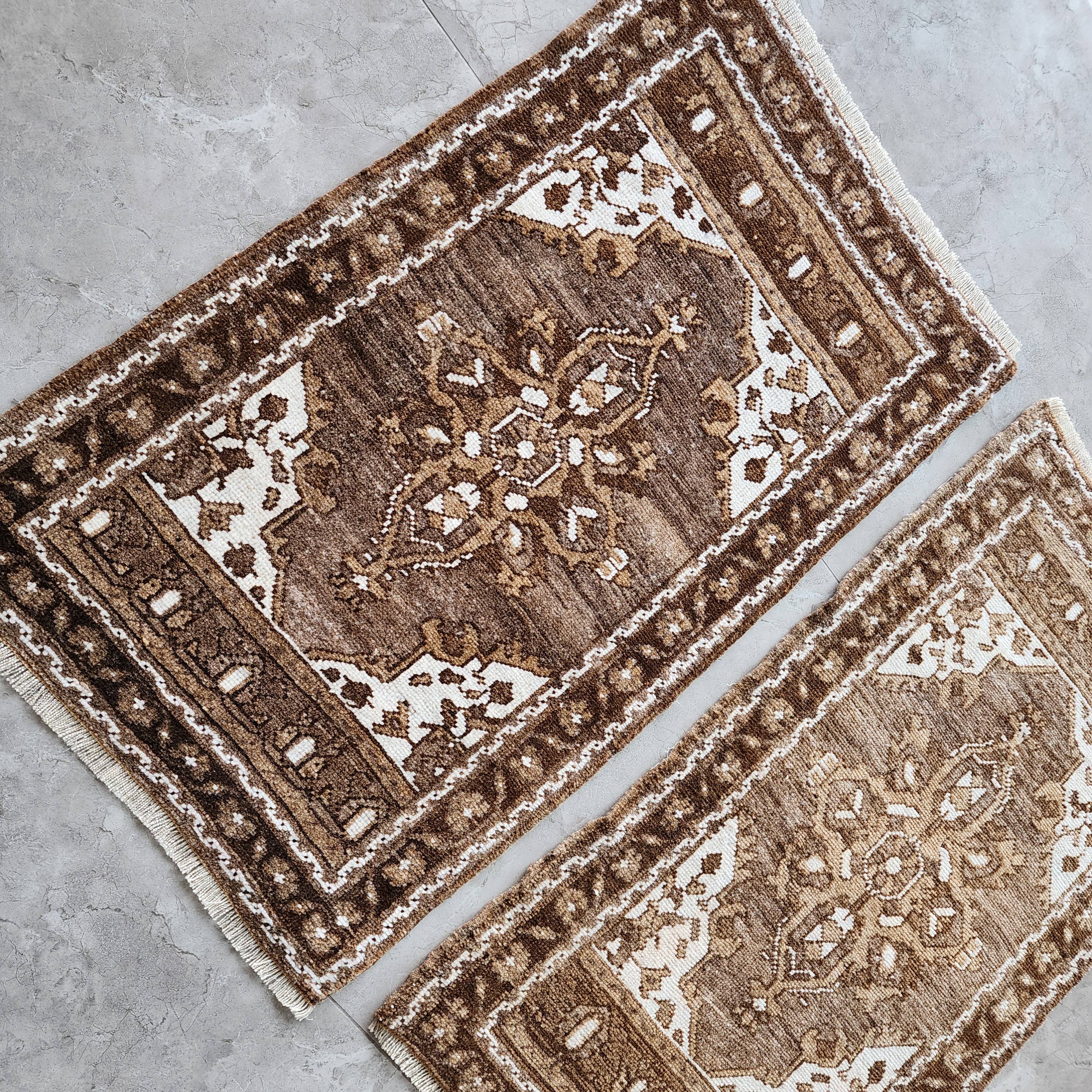 Vintage Turkish Yastik Rugs Set of 2 | 21'' x 34''