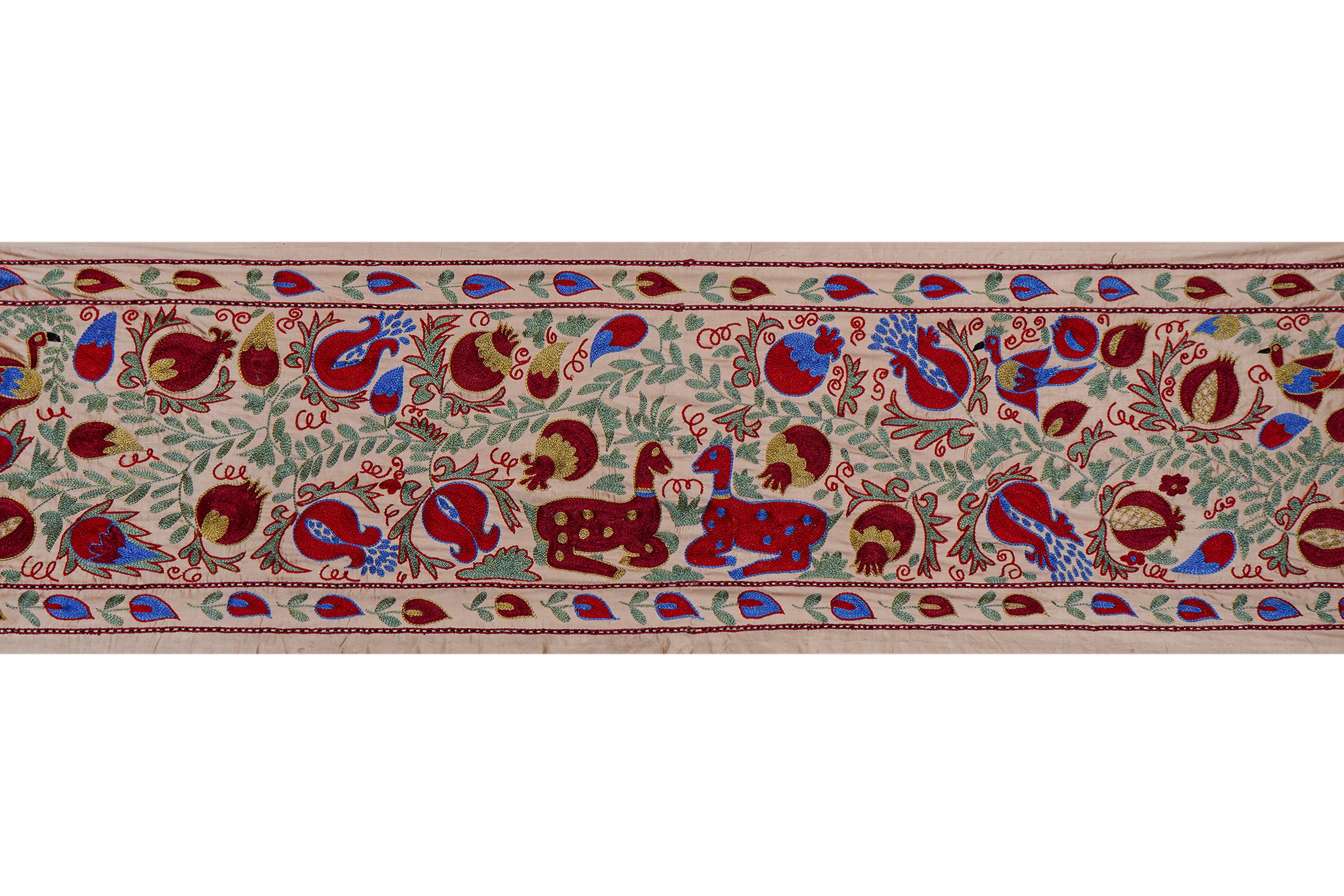 Hand-Embroidered Suzani Table Runner 1'9'' x 6'2''