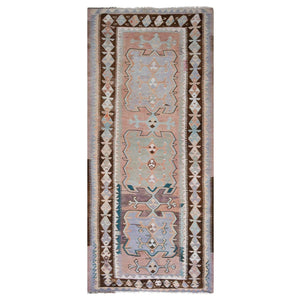 Vintage Turkish Kilim Rug 5'1'' x 11'10''