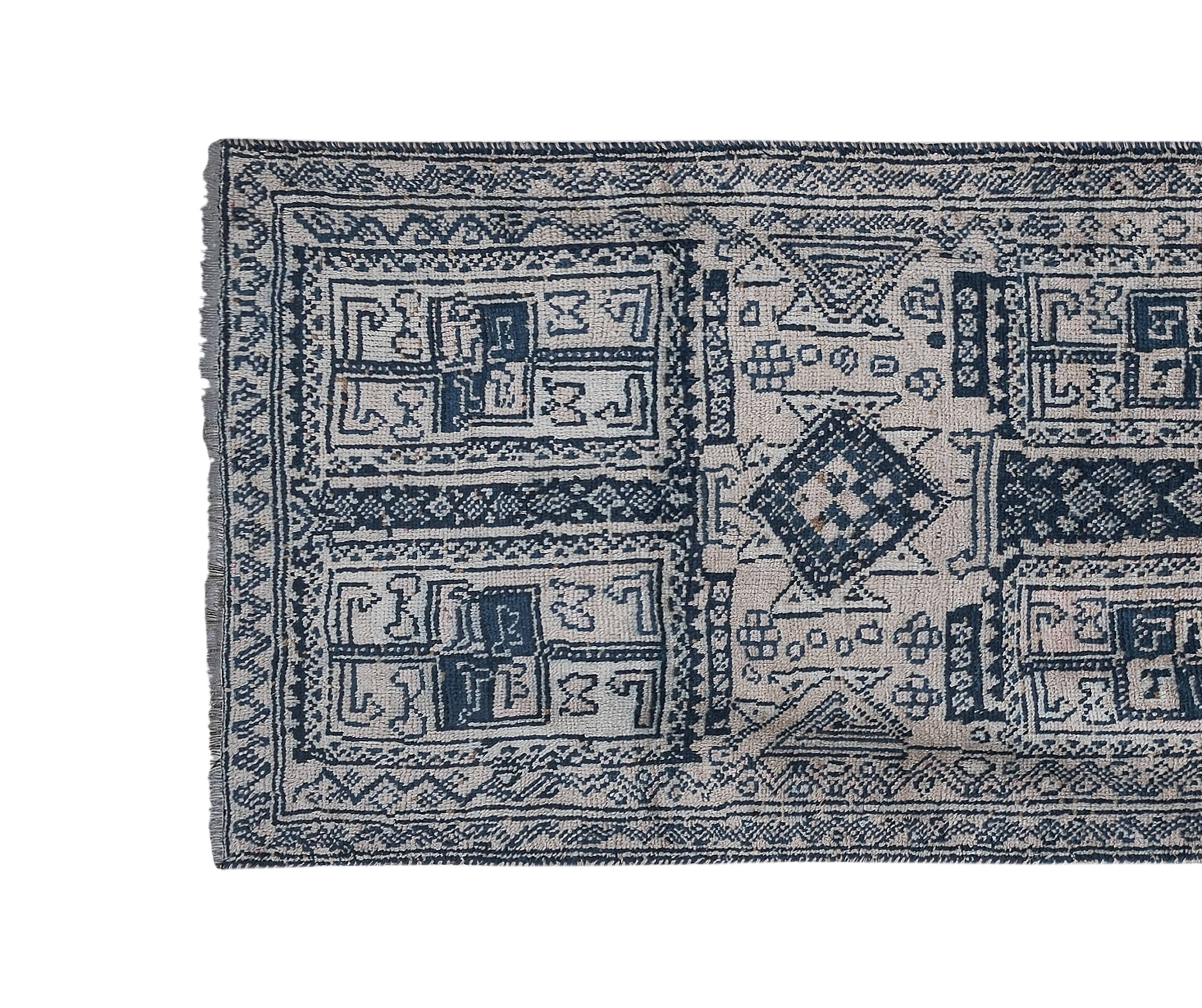 Vintage Herki Runner Rug 3'6'' x 10'4''