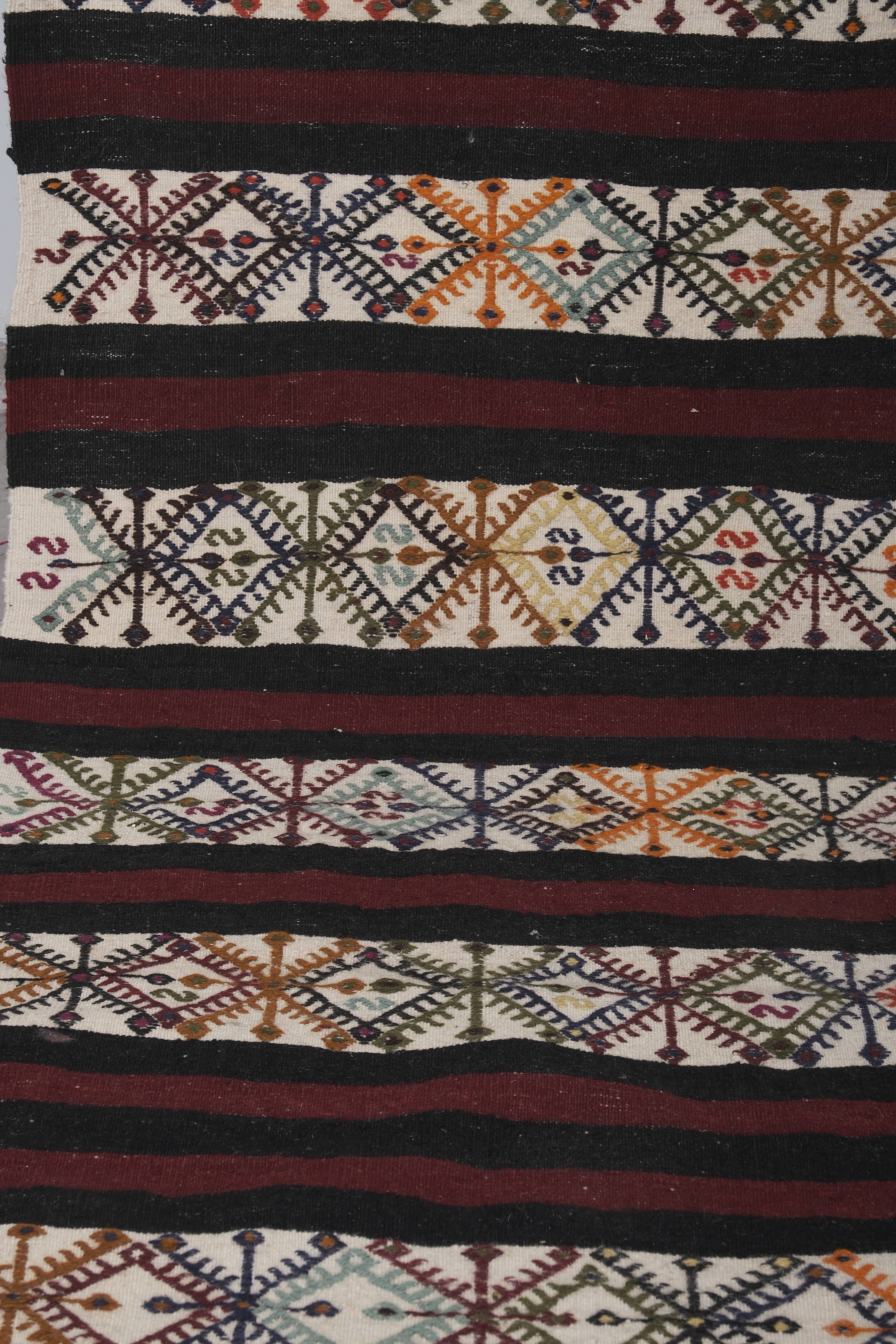 Vintage Turkish Kilim Runner 2'2'' x 15'2''