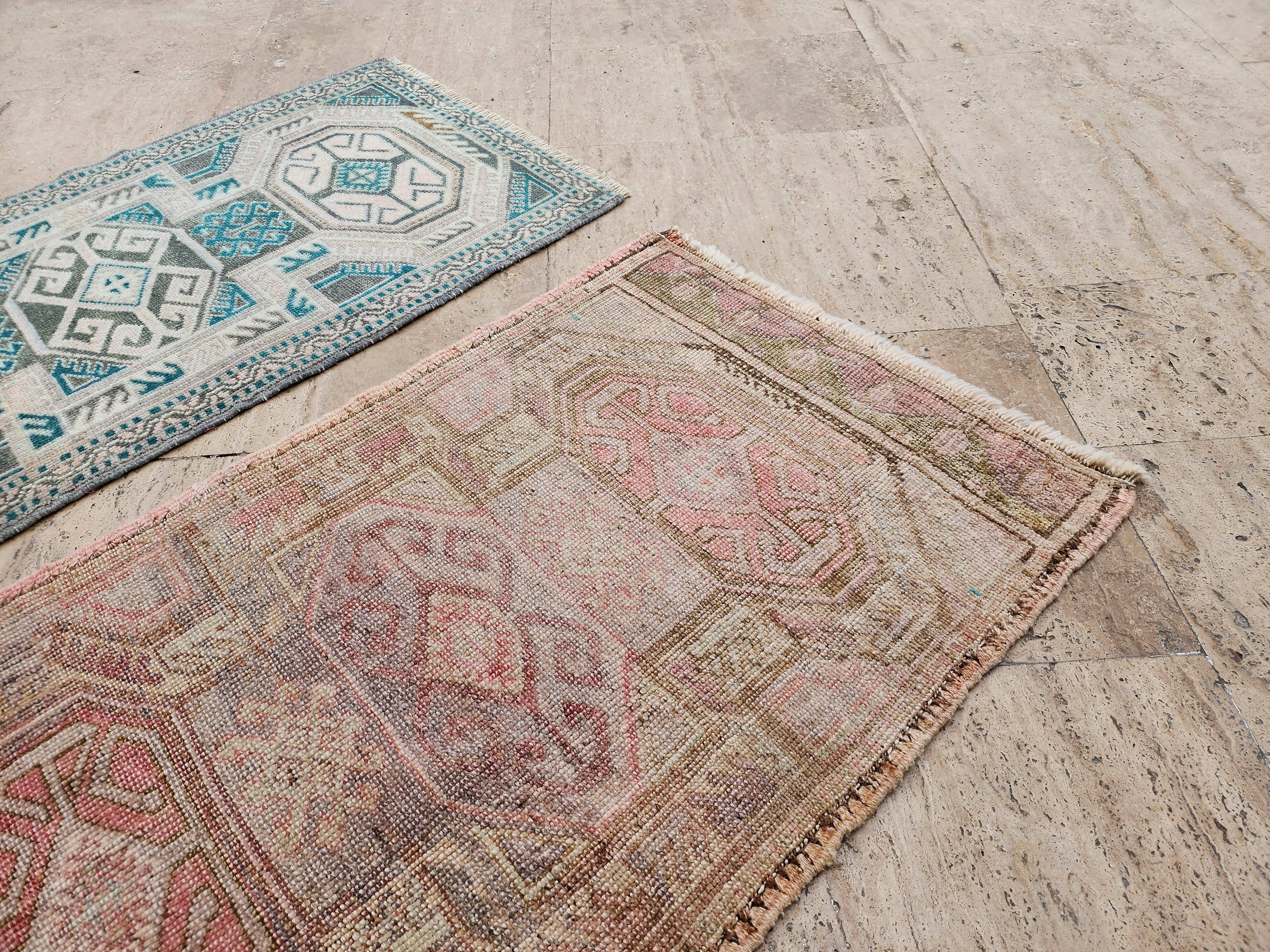 Vintage Turkish Yastik Rugs Set of 2 | 22'' x 36''