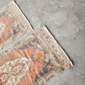 Vintage Turkish Yastik Rugs Set of 2 | 17'' x 36''