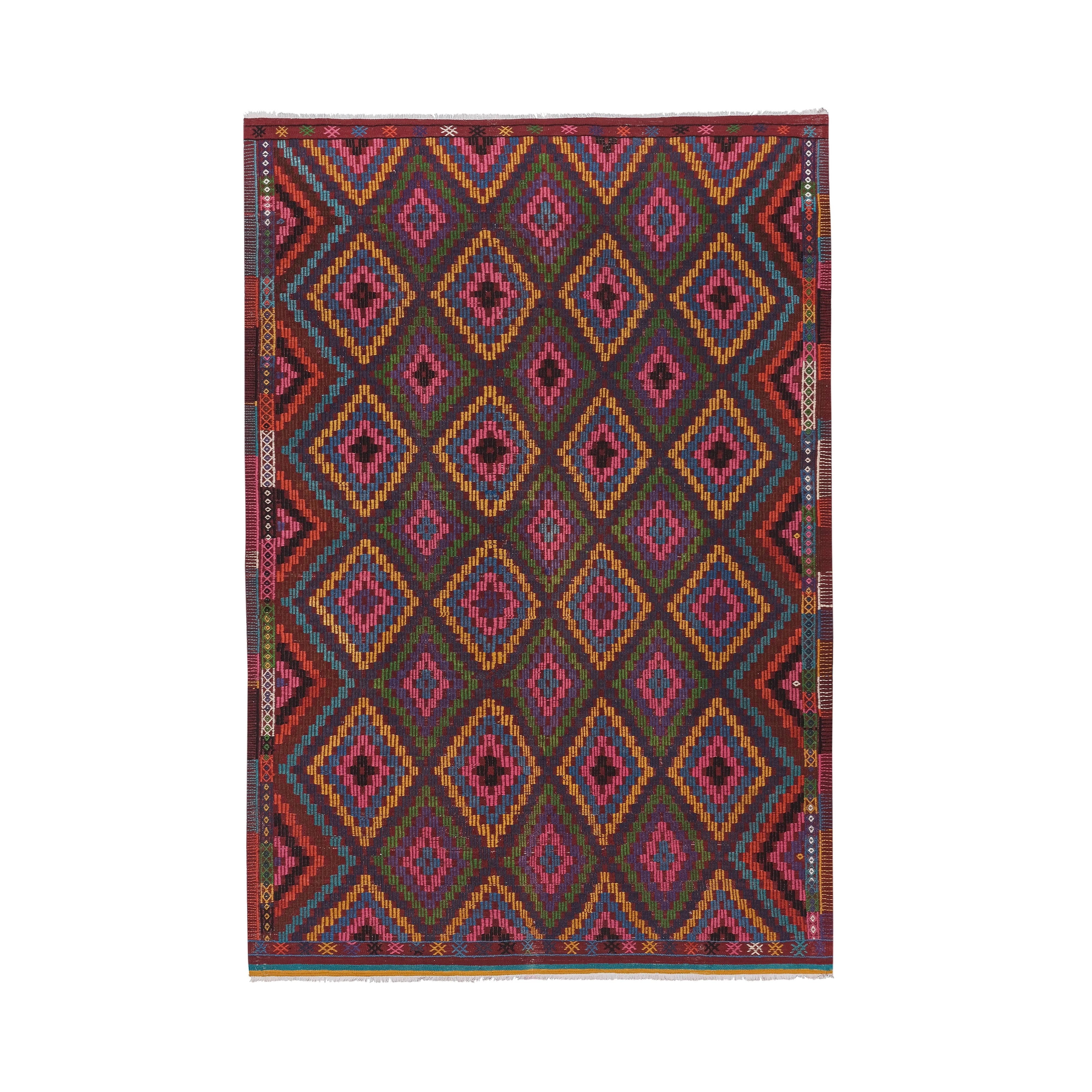 Vintage Turkish Kilim Rug 5'8'' x 8'8''