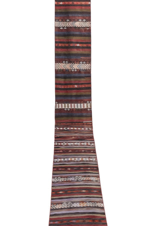 Vintage Turkish Kilim Runner 2' x 25'7''