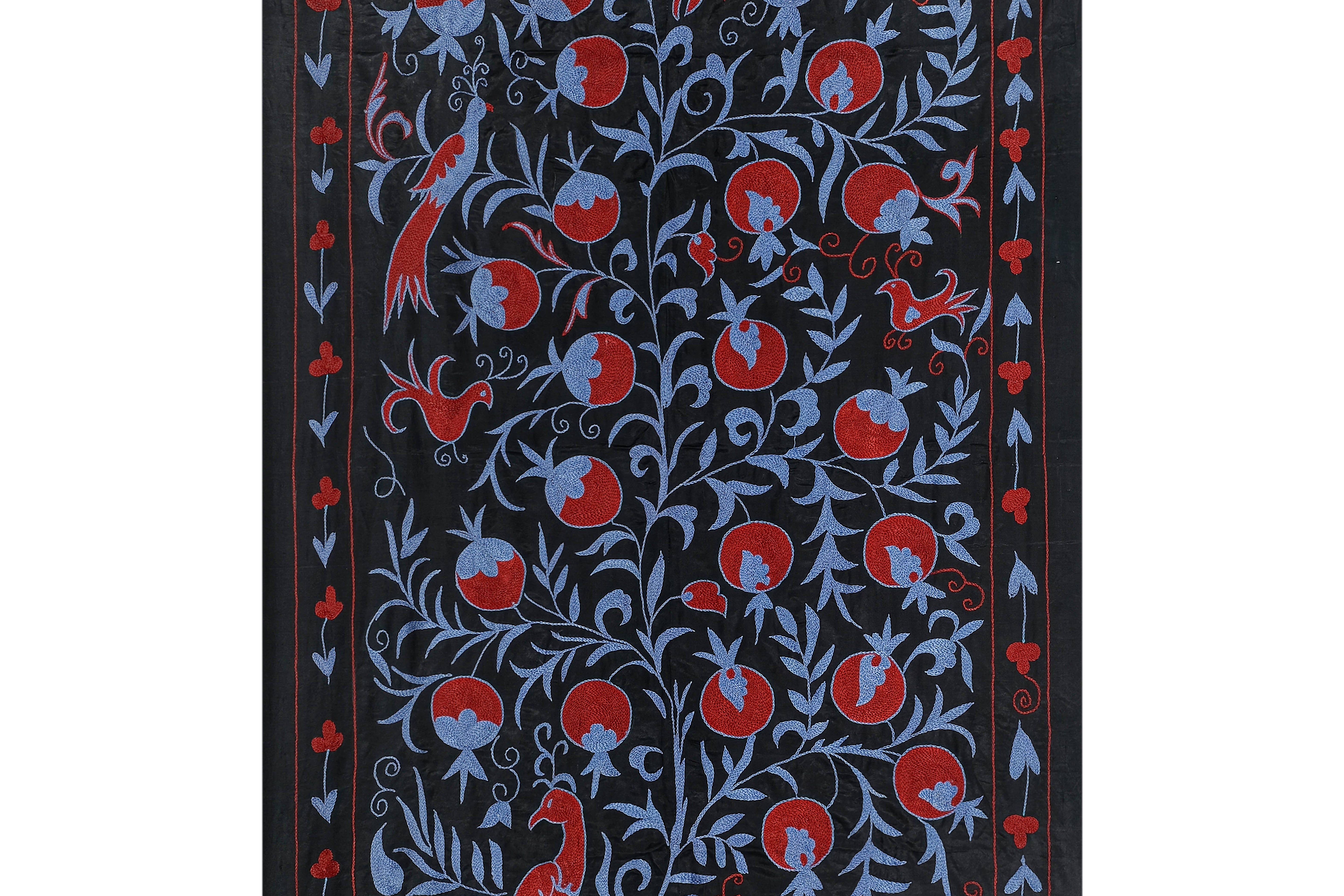 Silk Suzani Wall Hanging & Bedspread 3'4'' x 6'2''