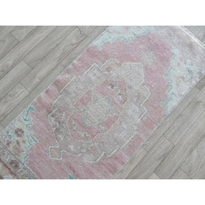 Vintage Oushak Rug 17'' x 37''