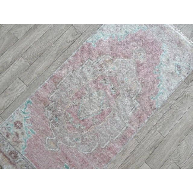 Vintage Oushak Rug 17'' x 37''