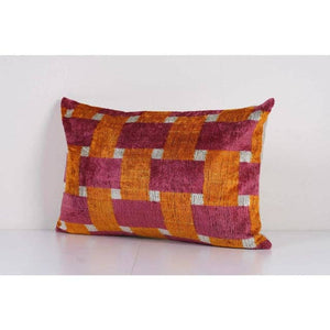 Silk Ikat Velvet Pillow Cover | 16'' x 24''