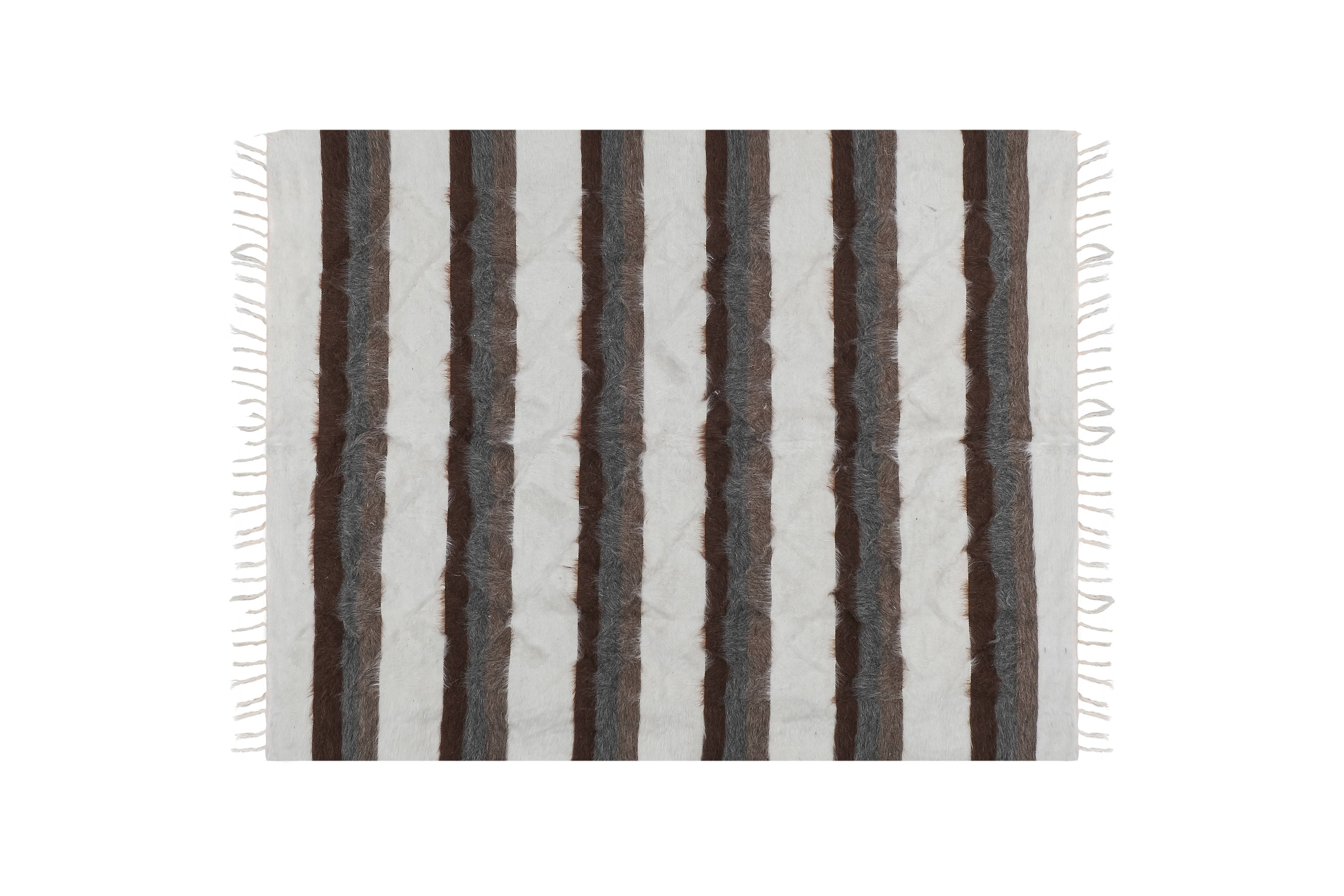 Handwoven Siirt Wool Blanket 5'3'' x 6'11''