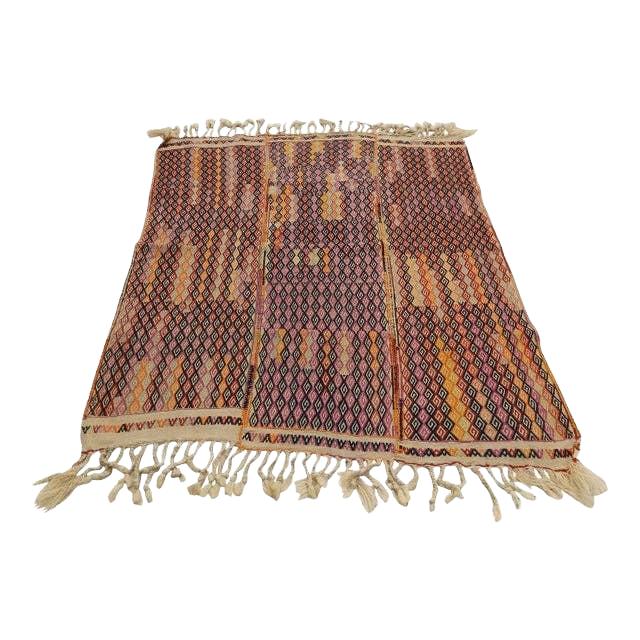 Vintage Turkish Kilim Rug 4'2'' x 5'