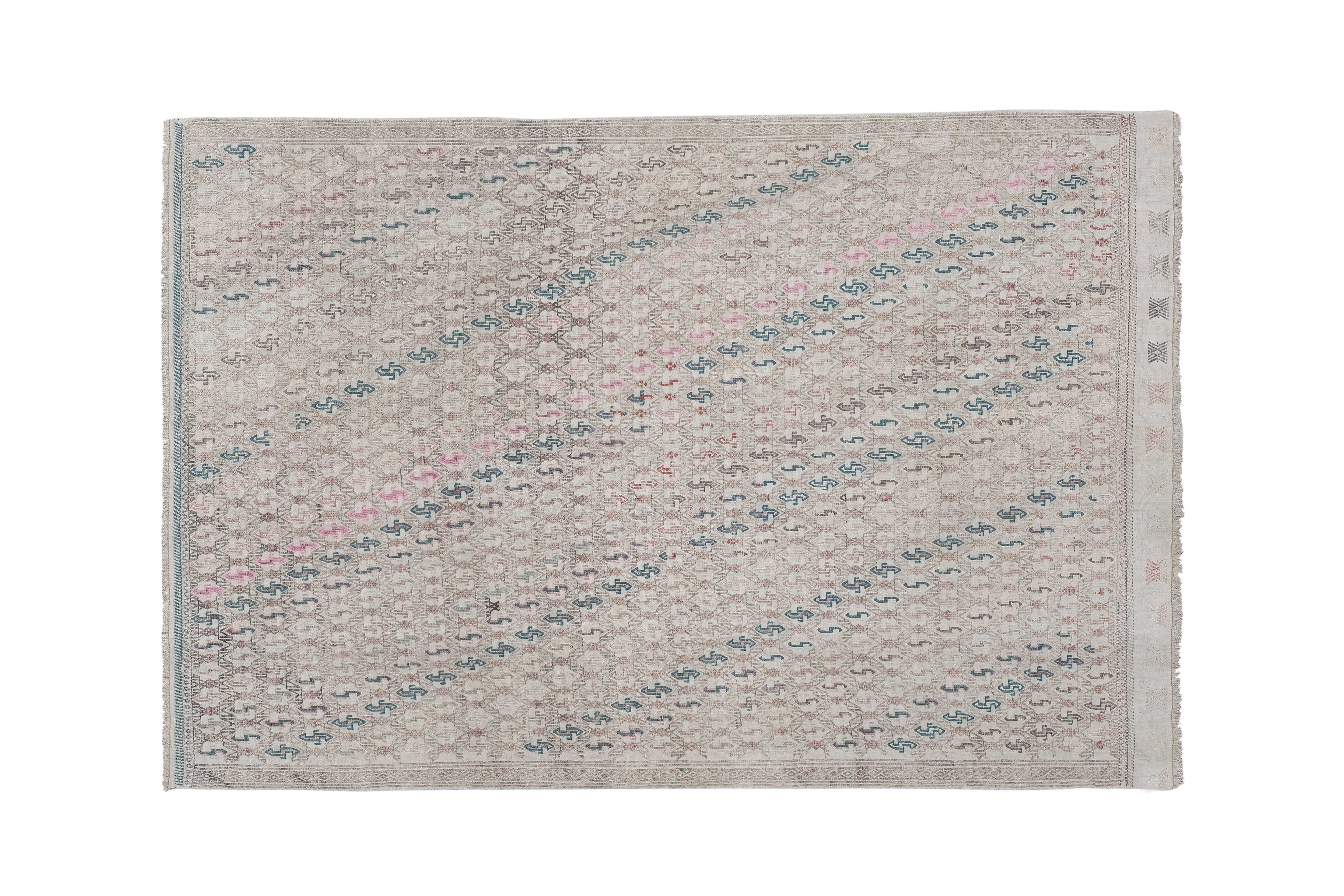Vintage Turkish Kilim Rug 5'1'' x 7'6''