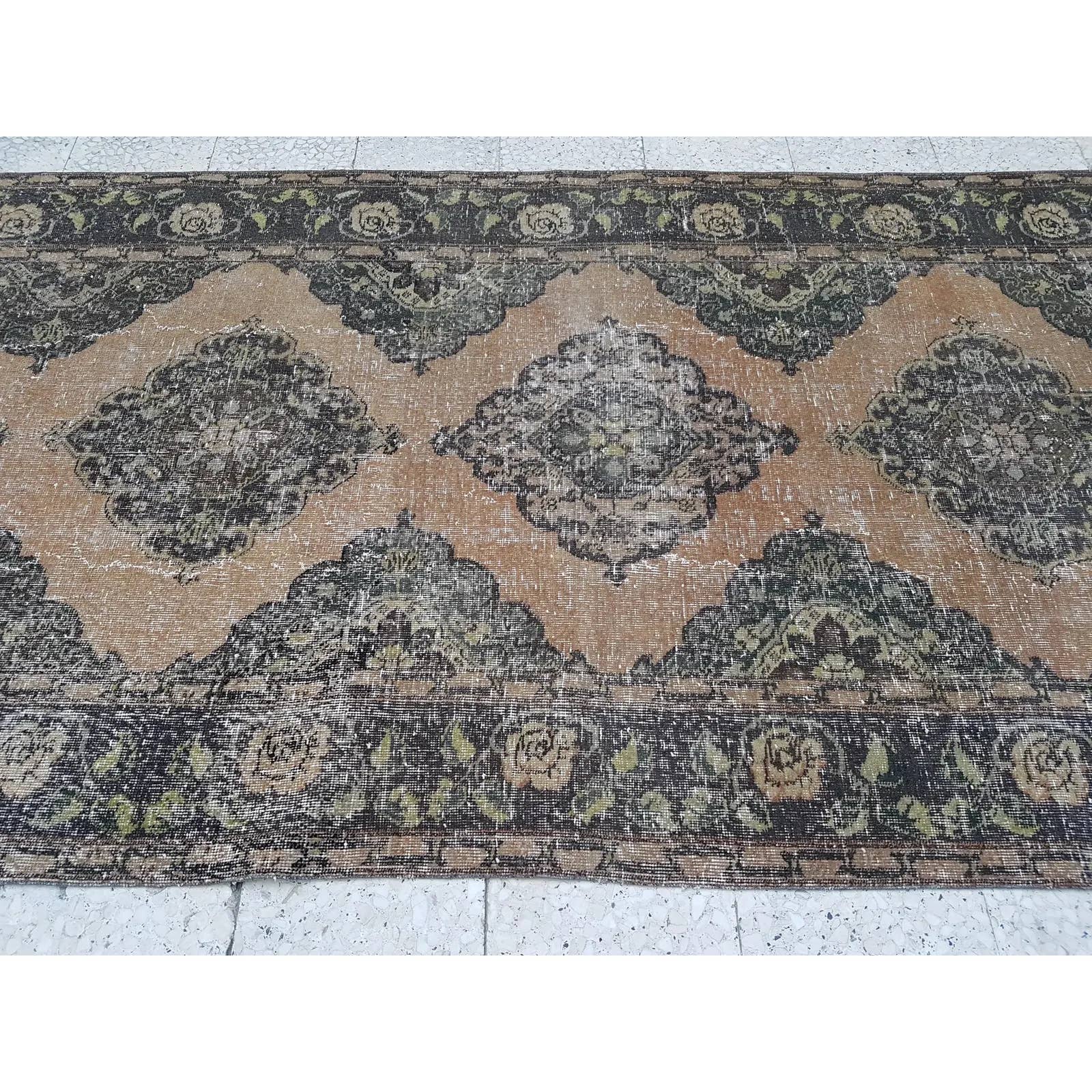 Vintage Turkish Anatolian Oushak Rug 4'7'' x 12'4''
