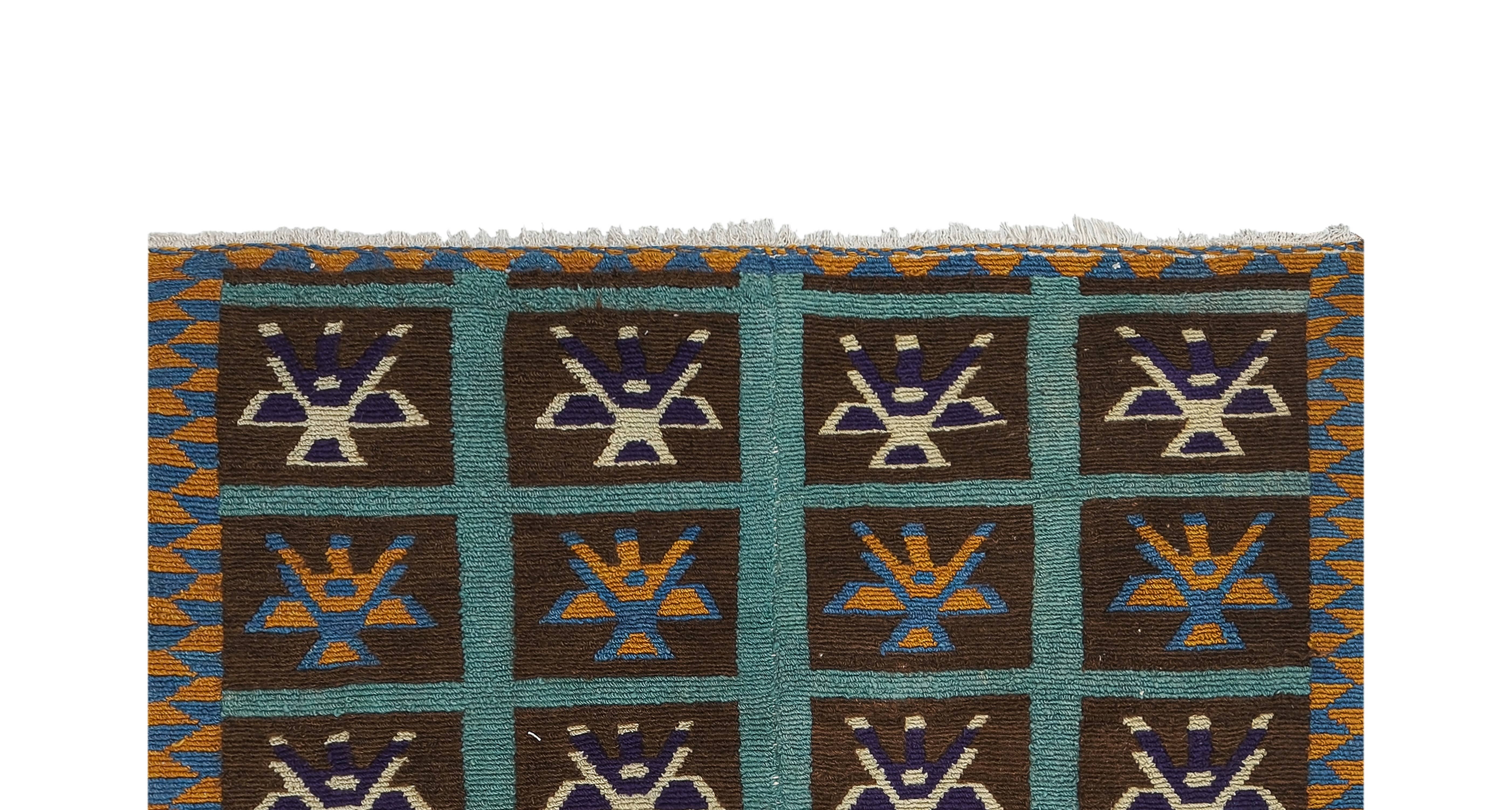 Vintage Turkish Tulu Rug 4'1'' x 4'7''