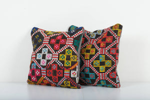 Kilim Pillow Cover Set of 2 | 16'' x 16''