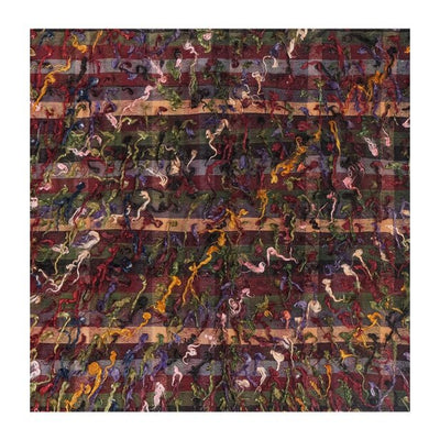 Colorful Turkish Kilim Rug With Tulu Pattern 3'12'' X 4'10''