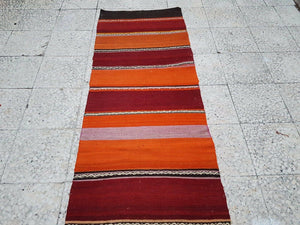 Vintage Turkish Kilim Runner 2'3'' x 8'8''