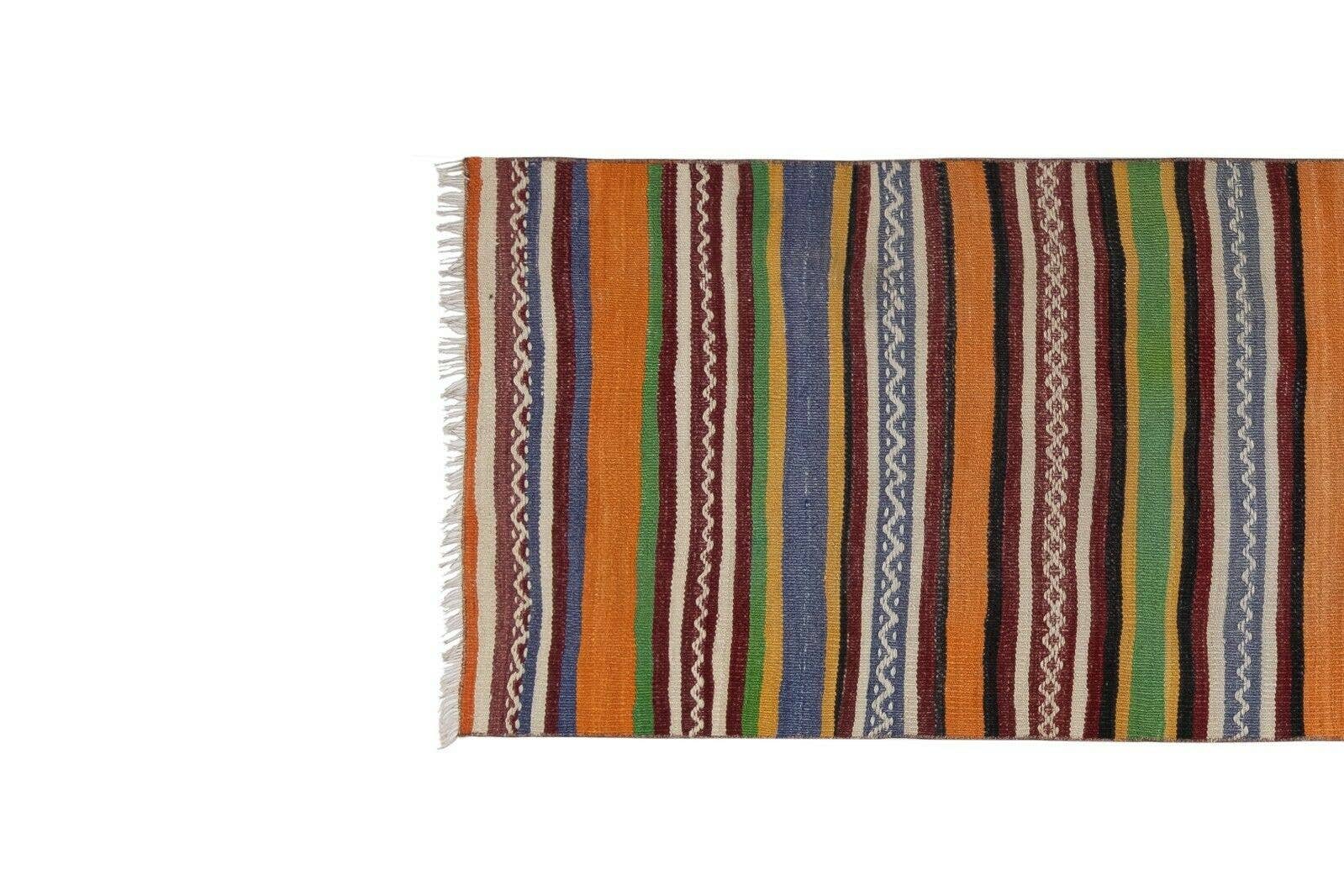 Vintage Turkish Kilim Runner 2'3'' x 10'10''