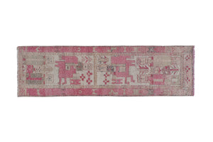 Vintage Kurdish Runner Rug 3'3'' x 10'10''