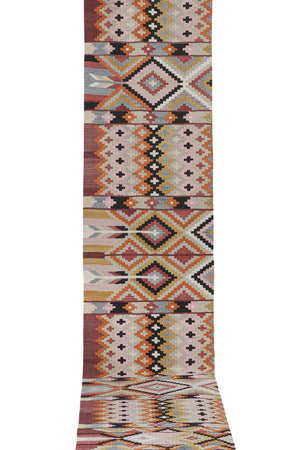 Vintage Turkish Kilim Runner 2'7'' x 14'8''