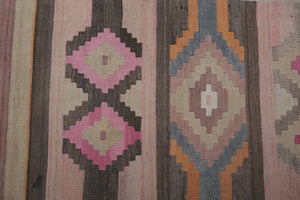 Vintage Turkish Kilim Runner 2'7'' x 21'