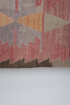Vintage Turkish Kilim Runner 4'8'' x 13'5''