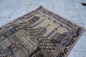 Vintage Turkish Rug 42'' x 59''