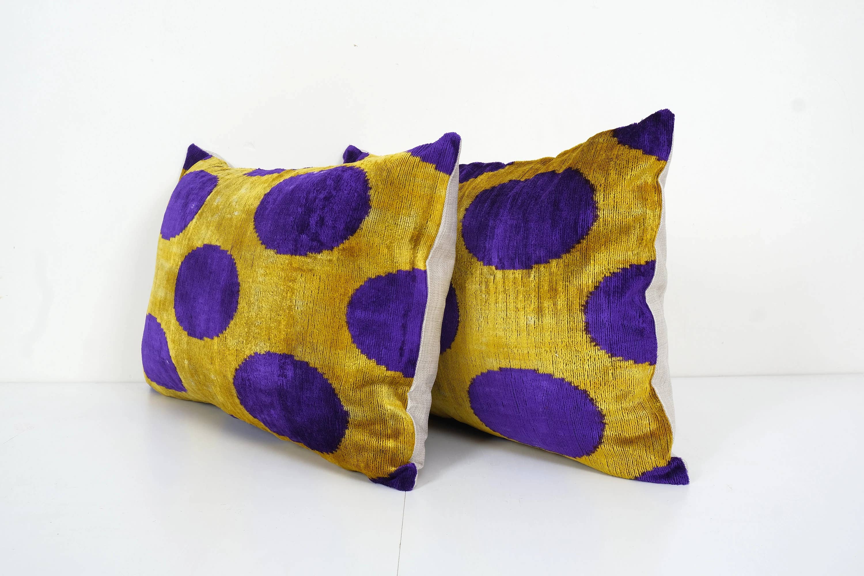 Silk Ikat Velvet Pillow Cover Set of 2 | 16'' x 24''