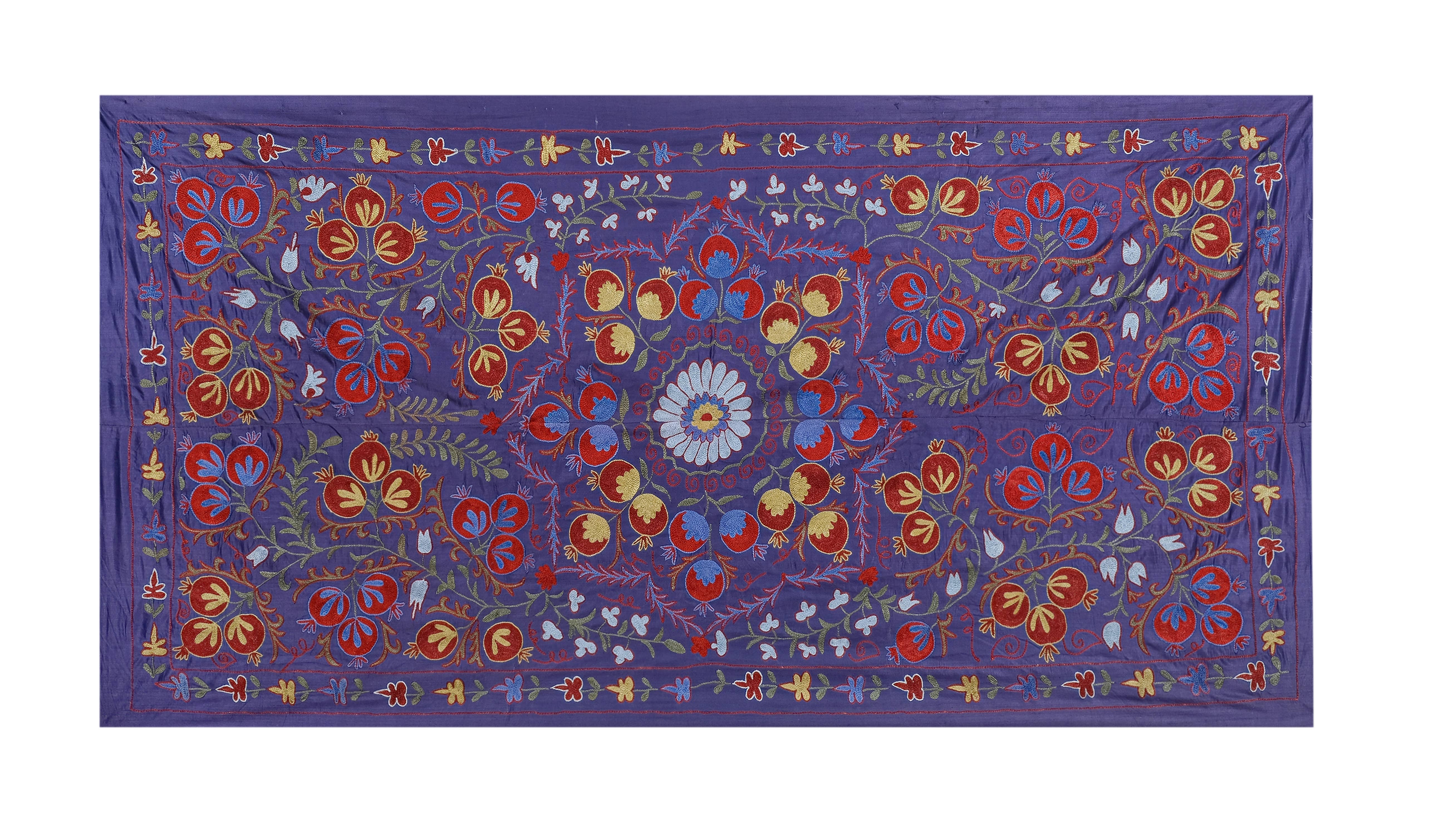Silk Suzani Wall Hanging & Bedspread | 3'5'' x 6'4''