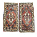 Vintage Turkish Yastik Rug Set of 2 | 1'7'' x 3'1'' & 1'8'' x 3'2''