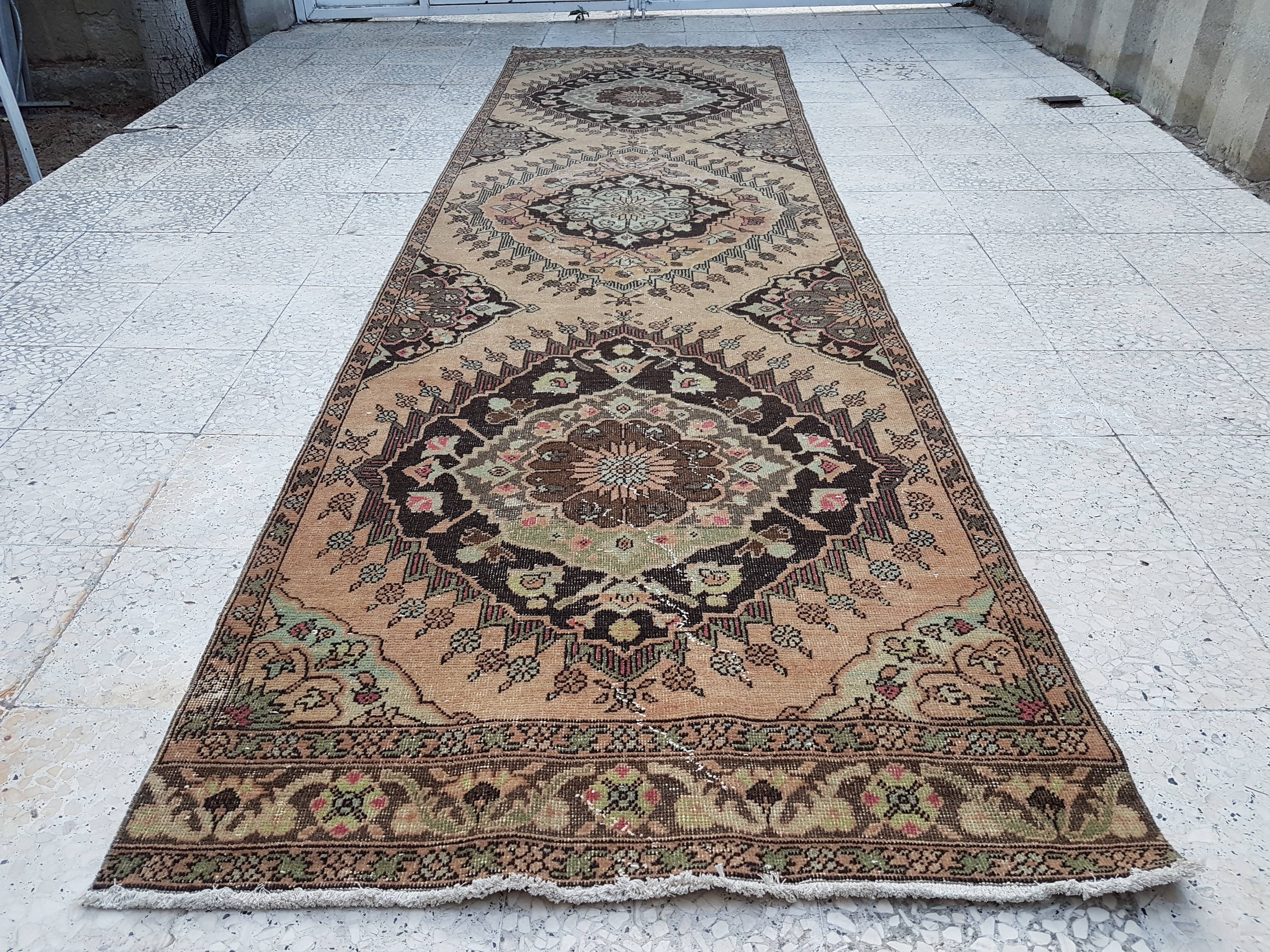 Vintage Oushak Runner 3'6'' x 12'7''