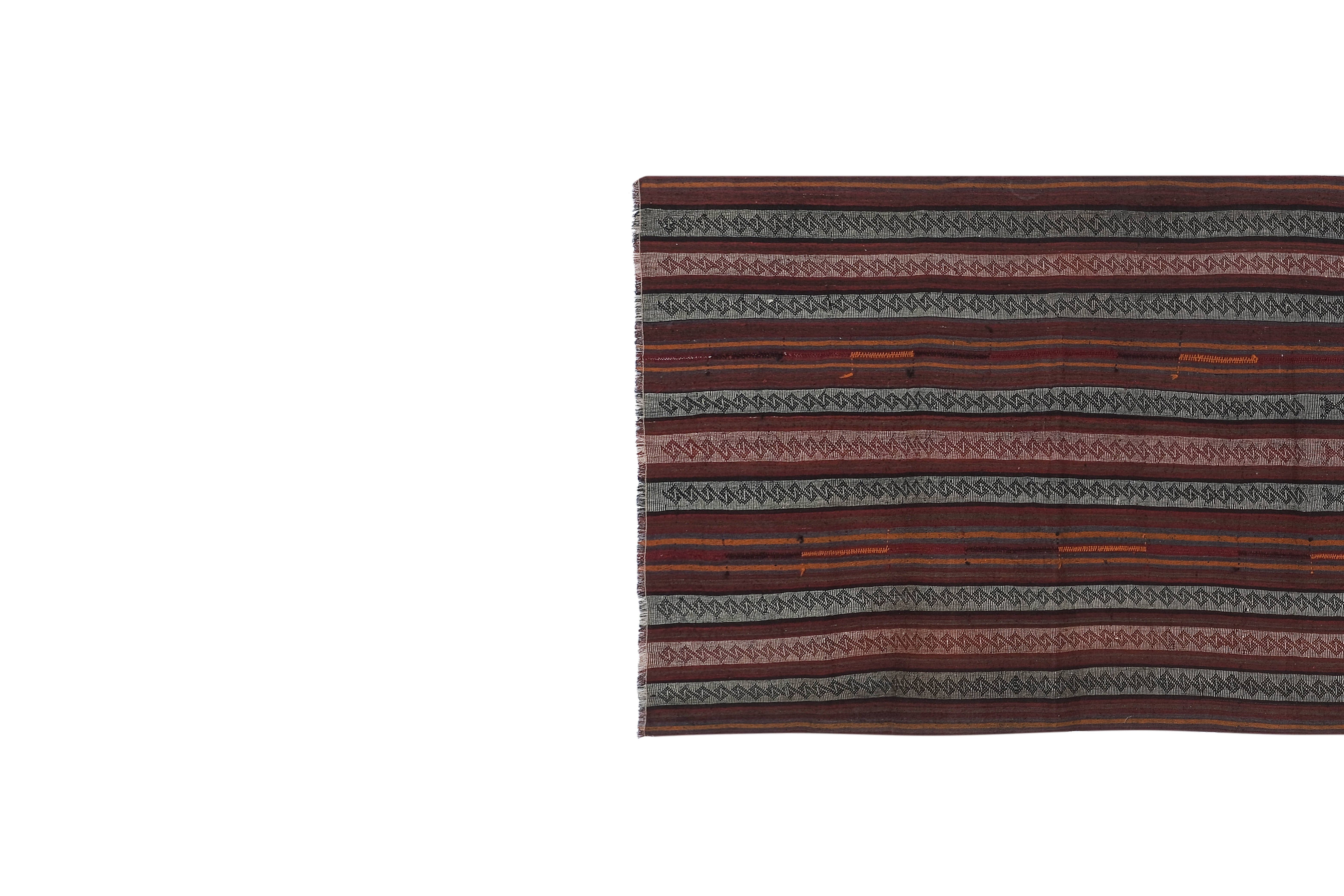 Vintage Turkish Kilim Rug 4'4'' x 13'