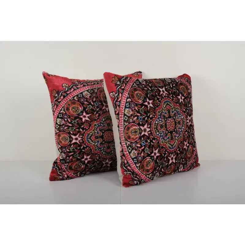 Silk Ikat Velvet Pillow Cover Set of 2 | 24'' x 24''