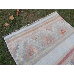 Vintage Turkish Kilim Runner 2'6'' x 9'6''