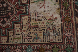 Vintage Turkish Animal Soumac Kilim Rug 41'' x 54''
