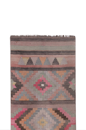 Vintage Turkish Kilim Runner 2'9'' x 21'8''