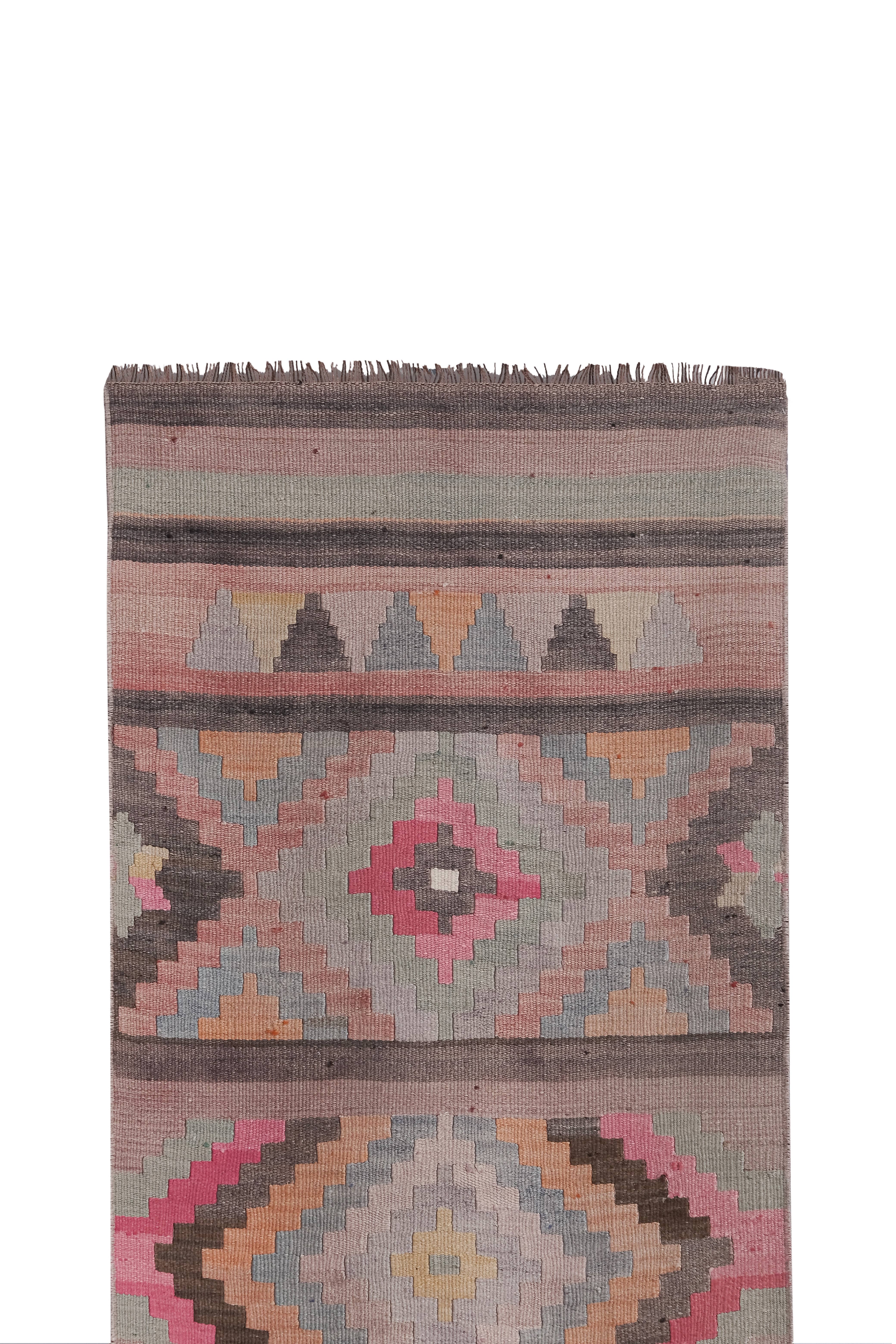 Vintage Turkish Kilim Runner 2'9'' x 21'8''