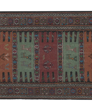 Vintage Turkish Soumac Kilim Rug 3'4'' x 5'4''