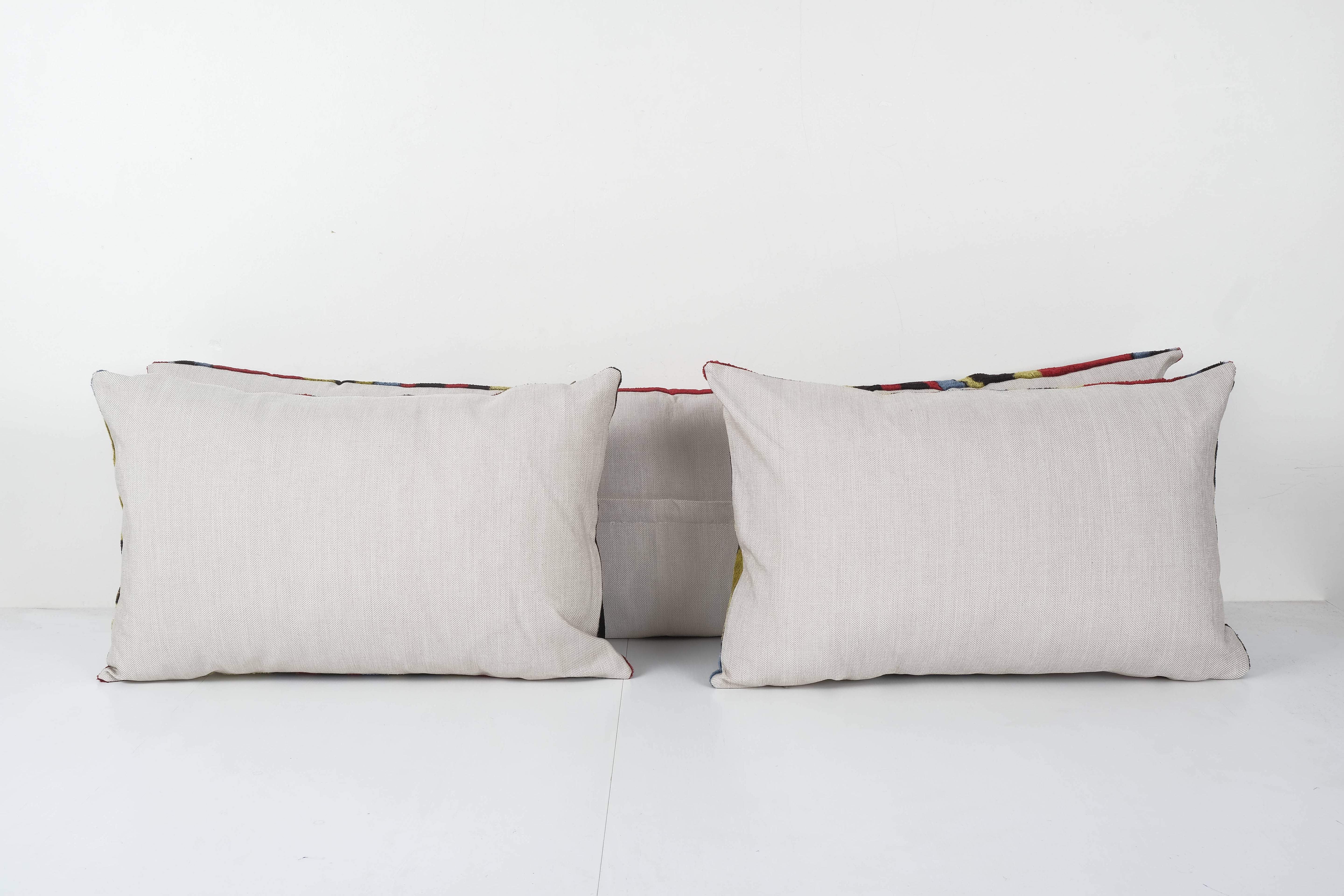 Silk Ikat Velvet Pillow Cover Set of 3 | 16'' x 24''