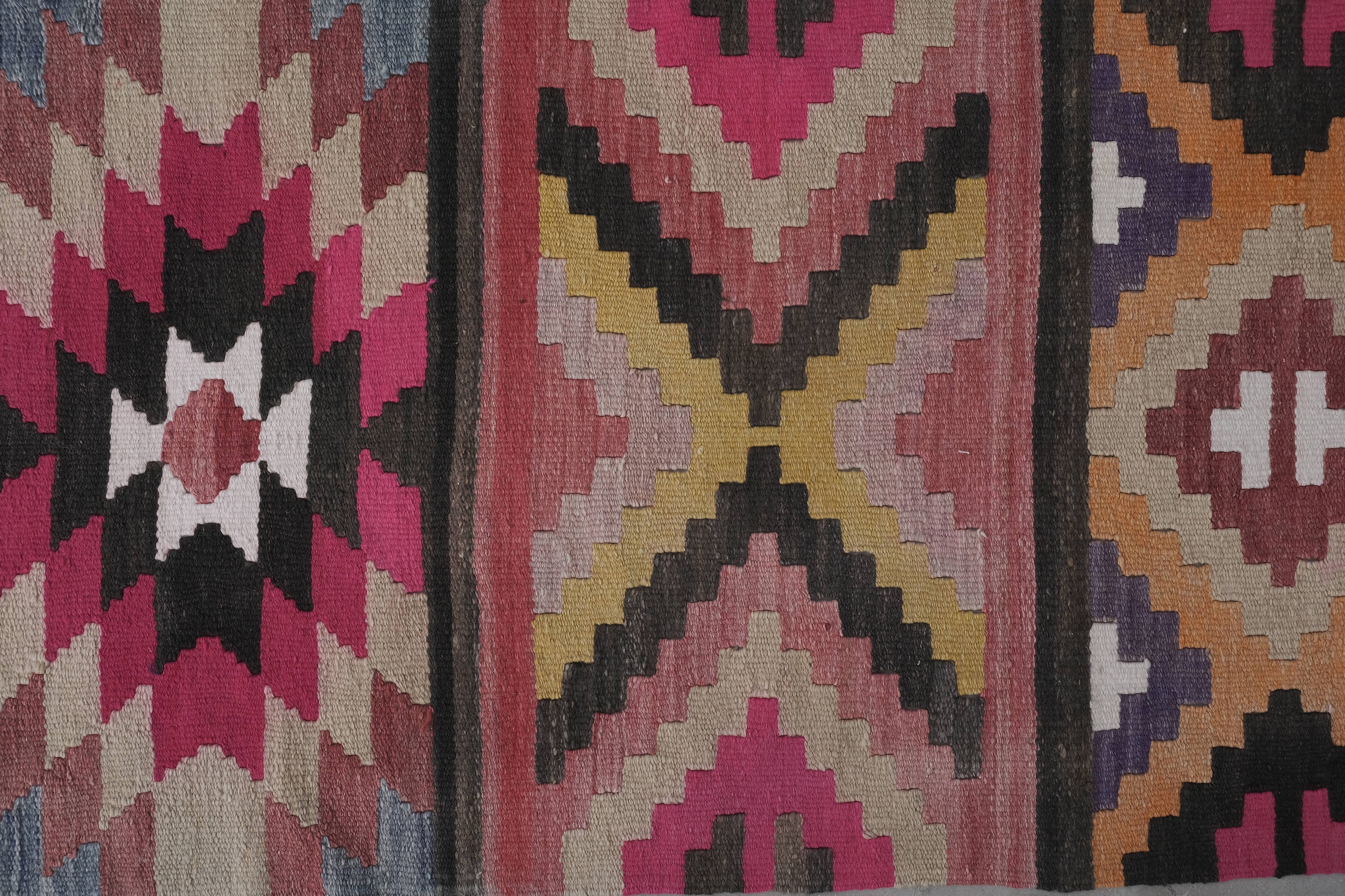 Vintage Turkish Kilim Runner 2'6'' x 24'3''