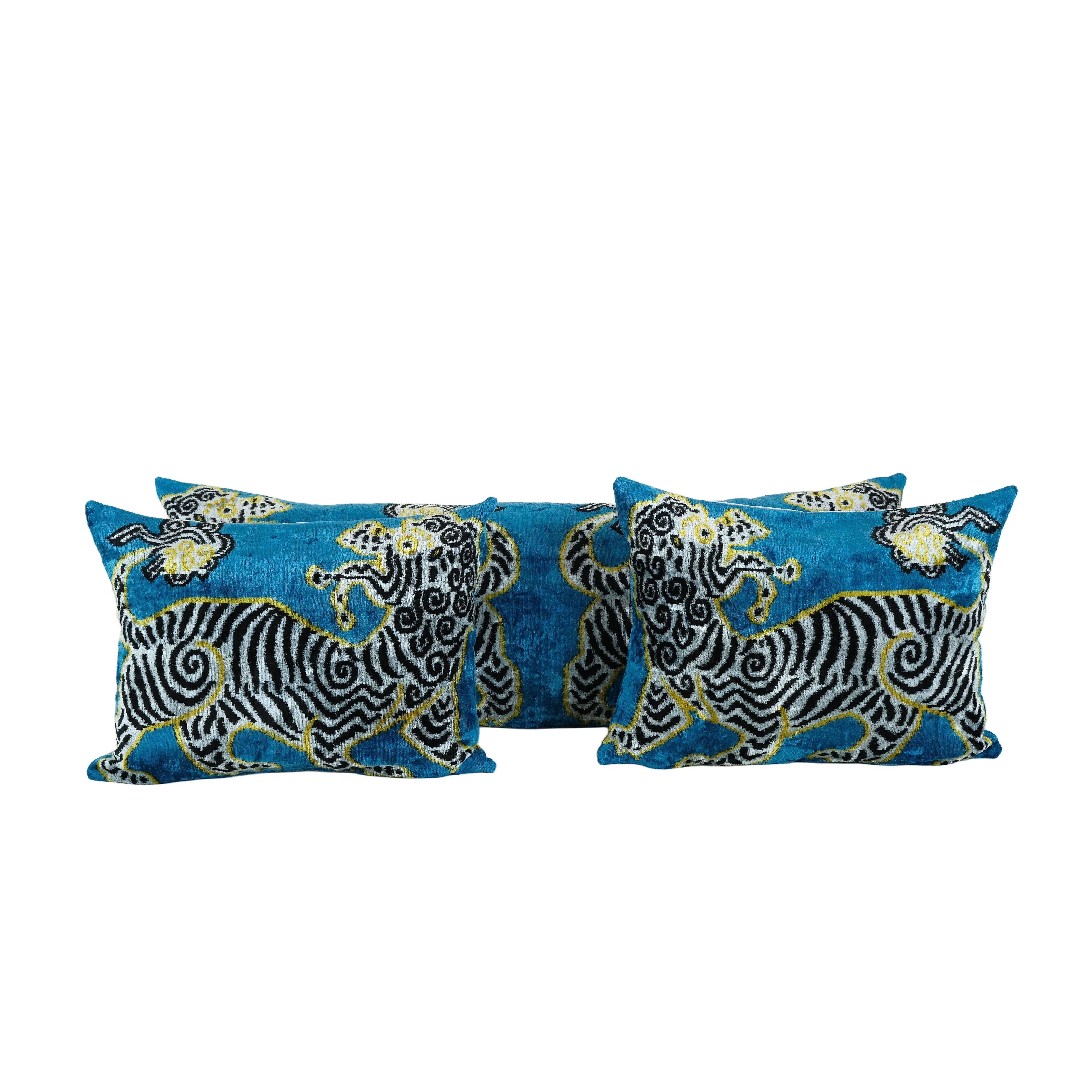 Silk Ikat Velvet Pillow Cover | 16'' x 22''