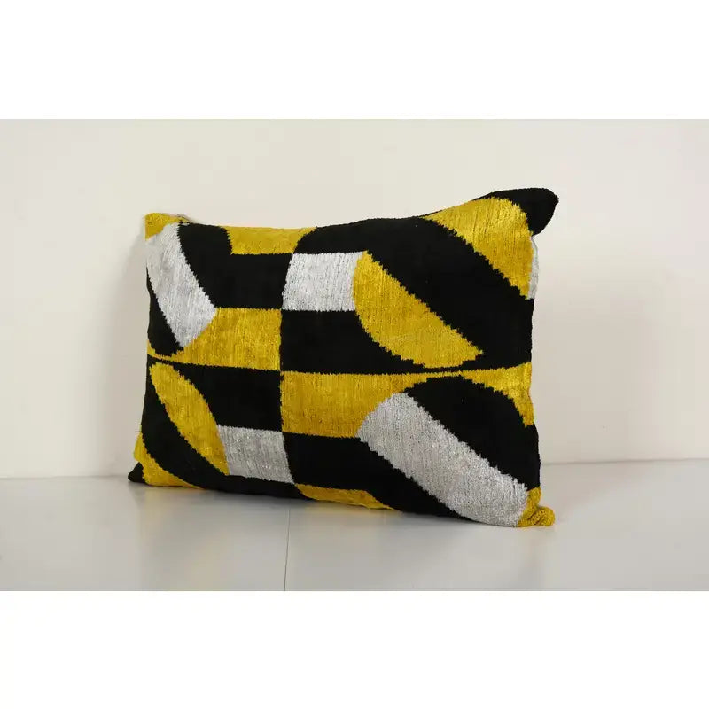 Silk Ikat Velvet Pillow Cover | 16'' x 24''