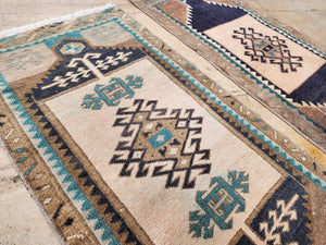Vintage Turkish Yastik Rugs Set of 2 | 20'' x 38''