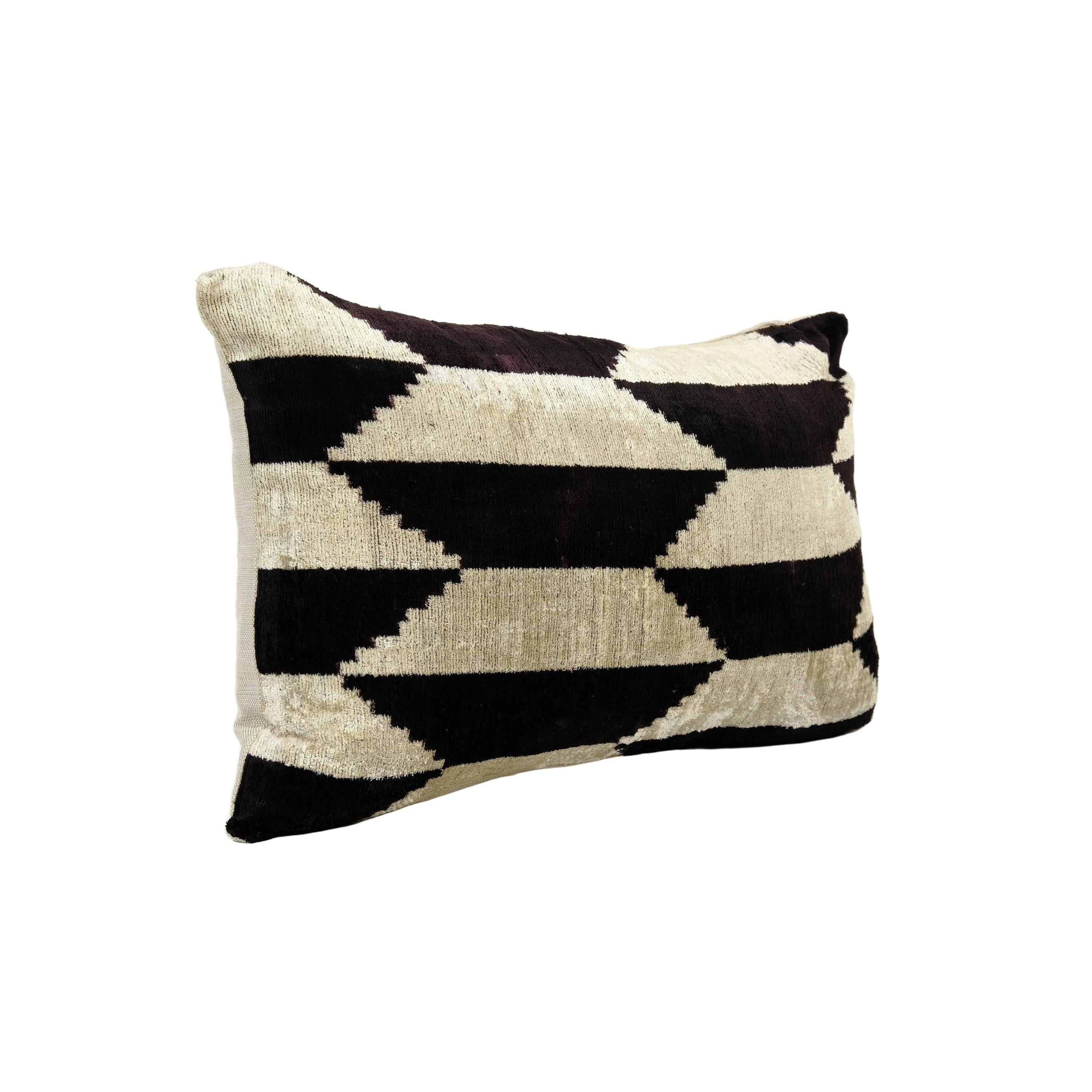 Silk Ikat Velvet Pillow Cover | 14'' x 23''