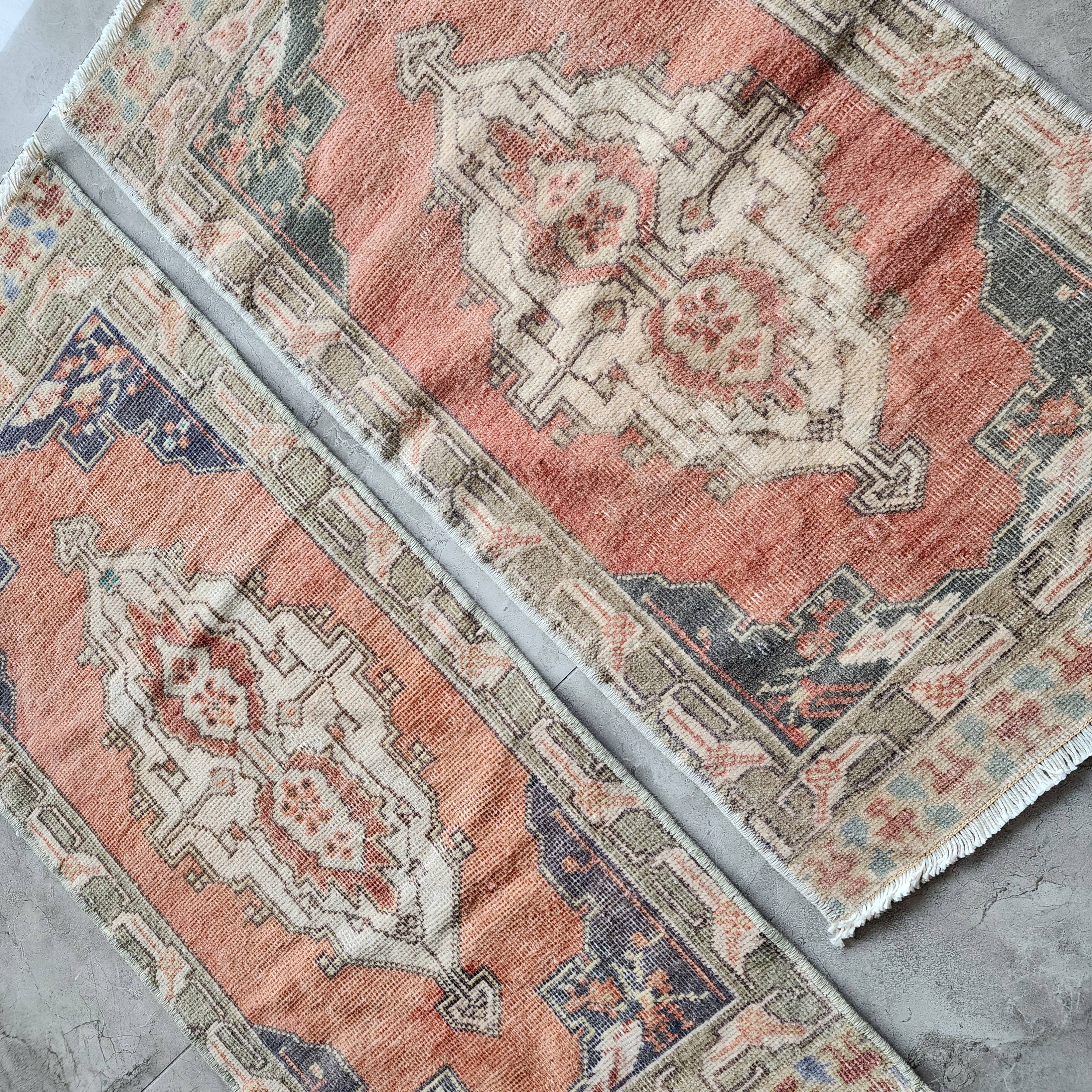 Vintage Turkish Yastik Rugs Set of 2 | 17'' x 36''