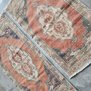 Vintage Turkish Yastik Rugs Set of 2 | 17'' x 36''